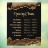 Opening uren venster bruin Gold Agate Raamsticker (Vel 3)