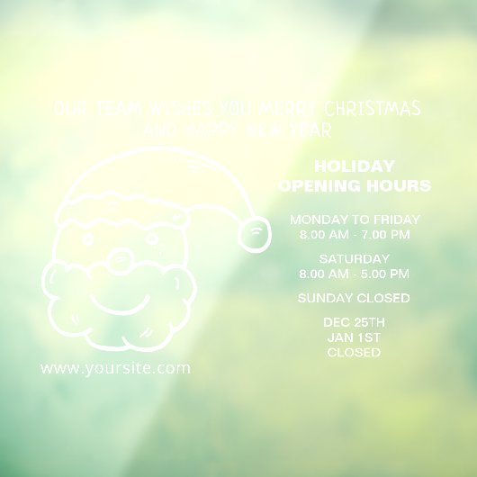 Opening vakantieuren raamsticker (Vel 3)