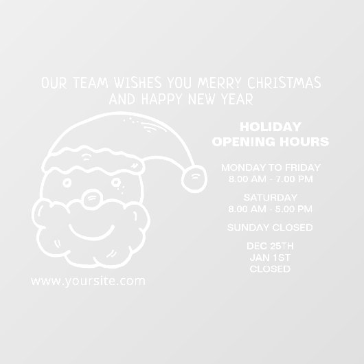 Opening vakantieuren raamsticker (Vel)