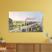 Opening van de eerste spoorweglijn canvas afdruk (Insitu (Woonkamer))