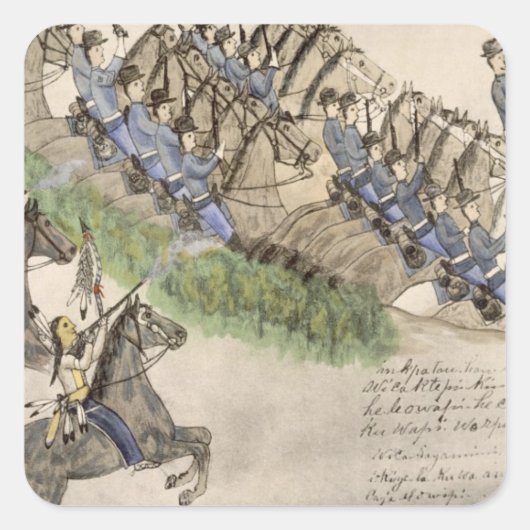 Opening van de Slag bij de Grote Hoorn van de Grot Vierkante Sticker (Voorkant)