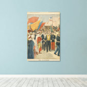 Opening van de spoorweg Saida in Algerije Canvas Afdruk (Insitu (Houten vloer))
