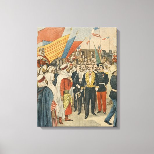 Opening van de spoorweg Saida in Algerije Canvas Afdruk (Voorkant)