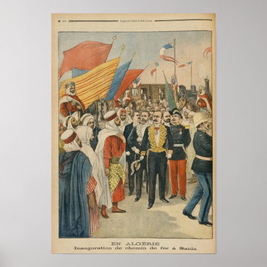 Opening van de spoorweg Saida in Algerije Poster (Voorkant)