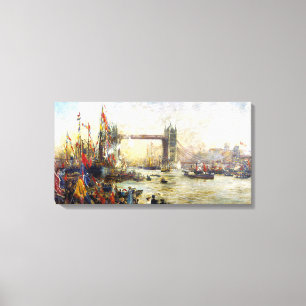 Opening van de Towerbrug - William Lionel Wyllie Canvas Afdruk