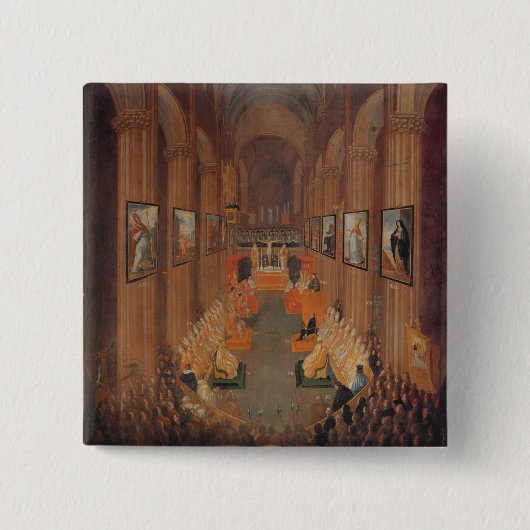 Opening van de zitting van de Raad van Trent Vierkante Button 5,1 Cm (Voorkant)