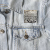 Opening van het Keble College, Oxford Vierkante Button 5,1 Cm (In situ)