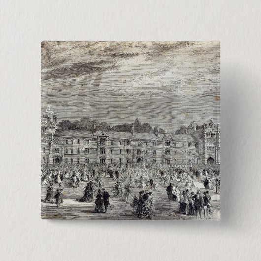 Opening van het Keble College, Oxford Vierkante Button 5,1 Cm (Voorkant)