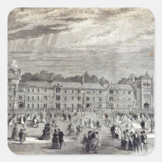Opening van het Keble College, Oxford Vierkante Sticker (Voorkant)