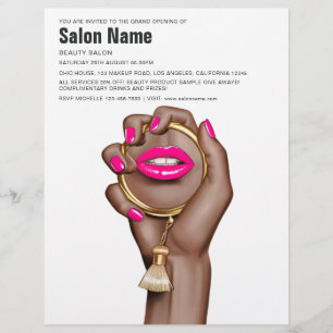 Opening van Pink en Gouden Glam Chic Schoonheidssa Flyer