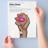 Opening van Pink en Gouden Glam Chic Schoonheidssa Flyer (Hand)