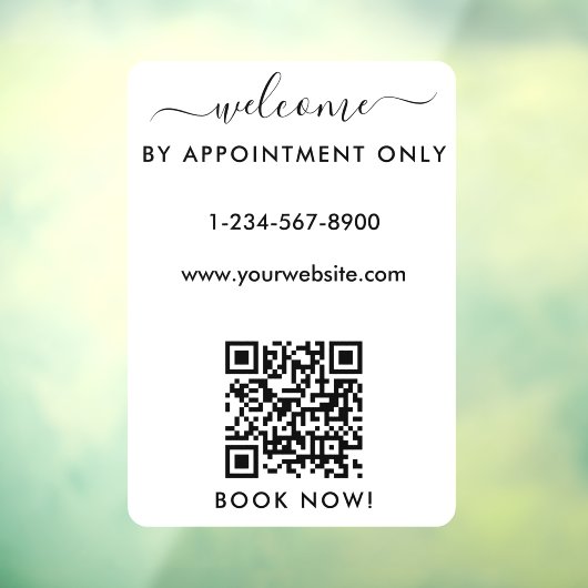 Opening Werkuren Alleen Op Afspraak Welkom  Raamsticker (Vel 3)