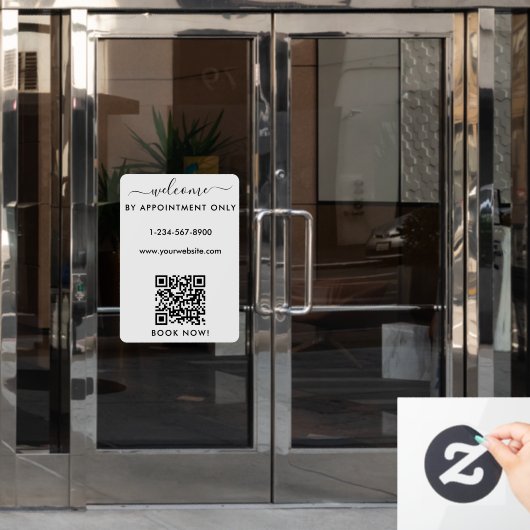 Opening Werkuren Alleen Op Afspraak Welkom  Raamsticker (Kantoordeur)