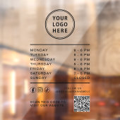 Openings Bedrijfslogo Sociale Media QR Code Raamsticker (Vel 2)