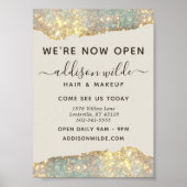 Openingsactie Holographic Glam Glitter Salon Poster (Voorkant)