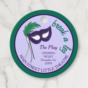 Openingsavond Drama Club Maskerade Masker Party Bedankjes Labels