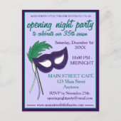 Openingsavond Drama Club Maskerade Masker Party Uitnodiging Briefkaart (Voorkant)