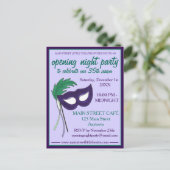 Openingsavond Drama Club Maskerade Masker Party Uitnodiging Briefkaart (Staand voorkant)