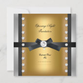 Openingsformele bedrijfsborrel Zwart goud Kaart (Achterkant)