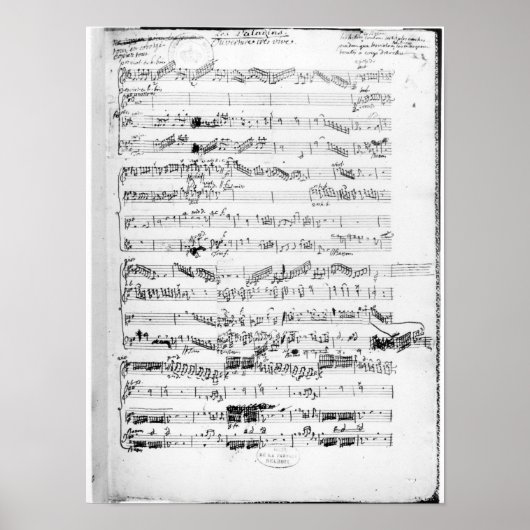 Openingspagina van de score "Les Paladins" Poster (Voorkant)