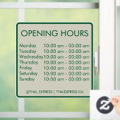 Openingstijden - 4x4 - Engels Raamsticker (Huis)