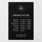 Openingstijden | Aangepaste openingstijden zwart Raamsticker (Vel)