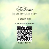 Openingstijden afspraak alleen elegant raamsticker