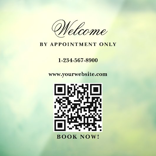 Openingstijden afspraak alleen elegant raamsticker (Vel 3)