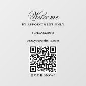 Openingstijden afspraak alleen elegant raamsticker