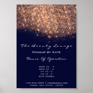 Openingstijden Beauty Makeup Studio Copper Navy Bl Poster
