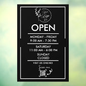 Openingstijden Bedrijf Schema Venster Cling Decal (Vel 3)