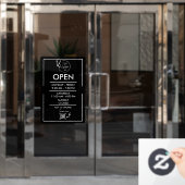 Openingstijden Bedrijf Schema Venster Cling Decal (Kantoordeur)