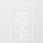 Openingstijden Bedrijf Schema Venster Cling Decal (Vel)