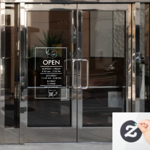Openingstijden Bedrijf Schema Venster Cling Decal