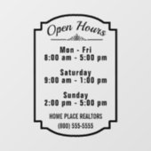 Openingstijden Bedrijfs Aangepast winkelbedrijf Raamsticker (Vel)