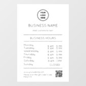 Openingstijden Bedrijfs Logo openingstijden Modern Raamsticker (Vel)