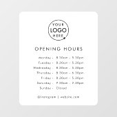 Openingstijden | Bedrijfslogo Openingstijden Moder Raamsticker (Vel)