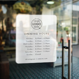 Openingstijden | Bedrijfslogo Openingstijden Moder Raamsticker