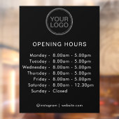 Openingstijden | Bedrijfslogo Openingstijden Moder Raamsticker (Vel 2)