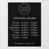 Openingstijden | Bedrijfslogo Openingstijden Moder Raamsticker (Vel)