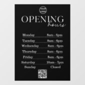 Openingstijden | Bedrijfslogo Openingstijden | QR Raamsticker (Vel)