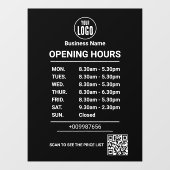 Openingstijden | Bedrijfslogo Openingstijden Raamsticker (Vel)