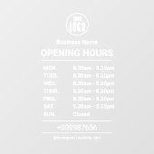 Openingstijden | Bedrijfslogo Openingstijden Raamsticker (Vel)