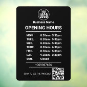 Openingstijden | Bedrijfslogo Openingstijden Raamsticker (Vel 3)