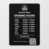 Openingstijden | Bedrijfslogo Openingstijden Raamsticker (Vel)