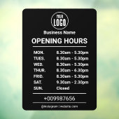 Openingstijden | Bedrijfslogo Openingstijden Raamsticker (Vel 3)