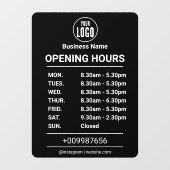 Openingstijden | Bedrijfslogo Openingstijden Raamsticker (Vel)
