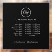 Openingstijden | Bedrijfslogo Openingstijden Zwart Raamsticker (Vel 2)