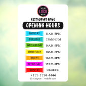 Openingstijden | Bedrijfslogo Openingstijden Zwart Raamsticker (Vel 3)