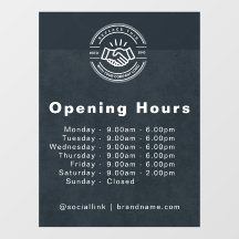 Openingstijden - Bedrijfslogo Openingstijden Zwart